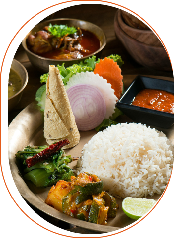 A delicious Nepali thali set